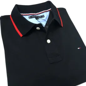 THF designer trim polo shirt | Black