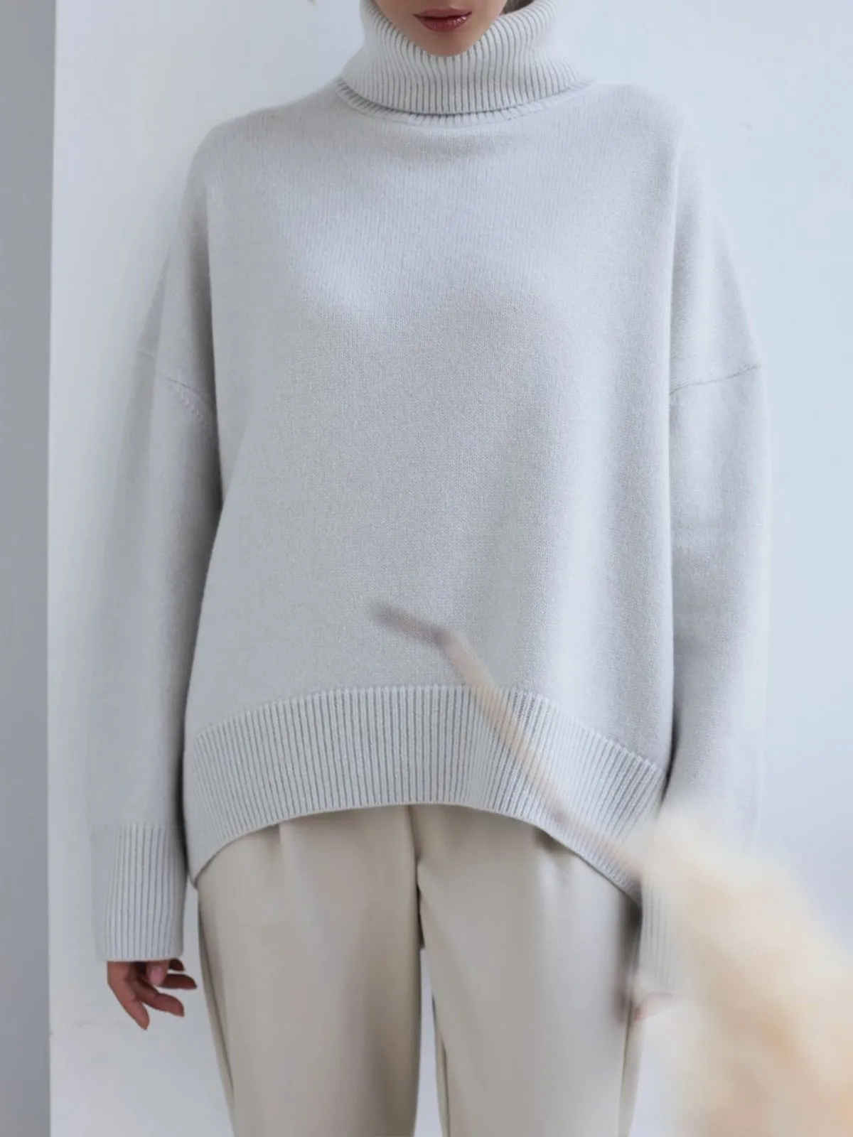 Thickened knitted sweater Loose turtleneck Pullover