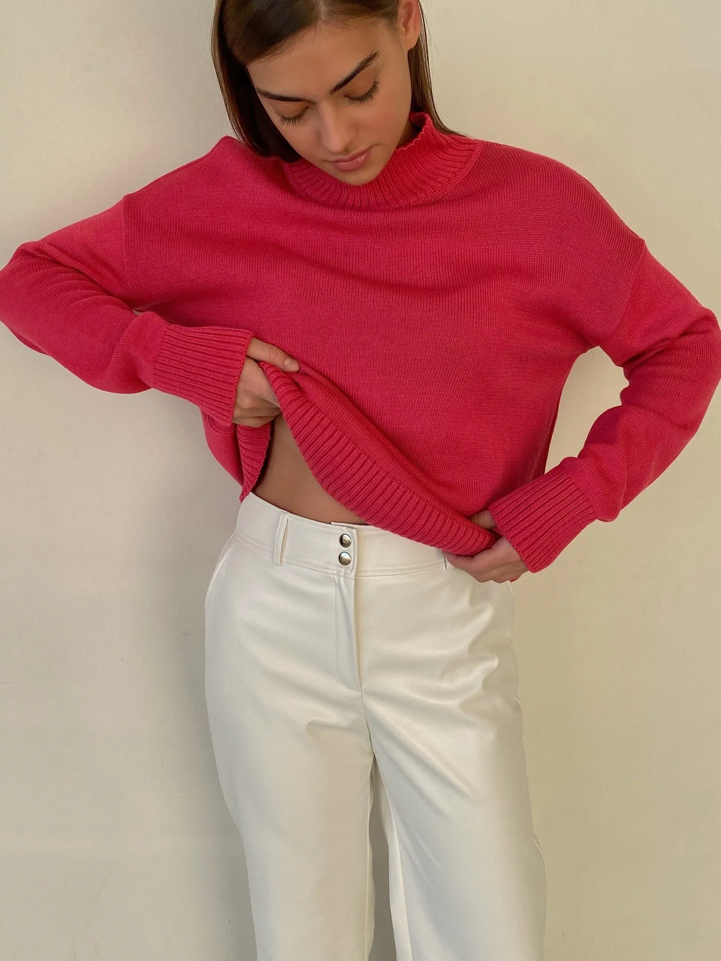 Thickened knitted sweater Loose turtleneck Pullover