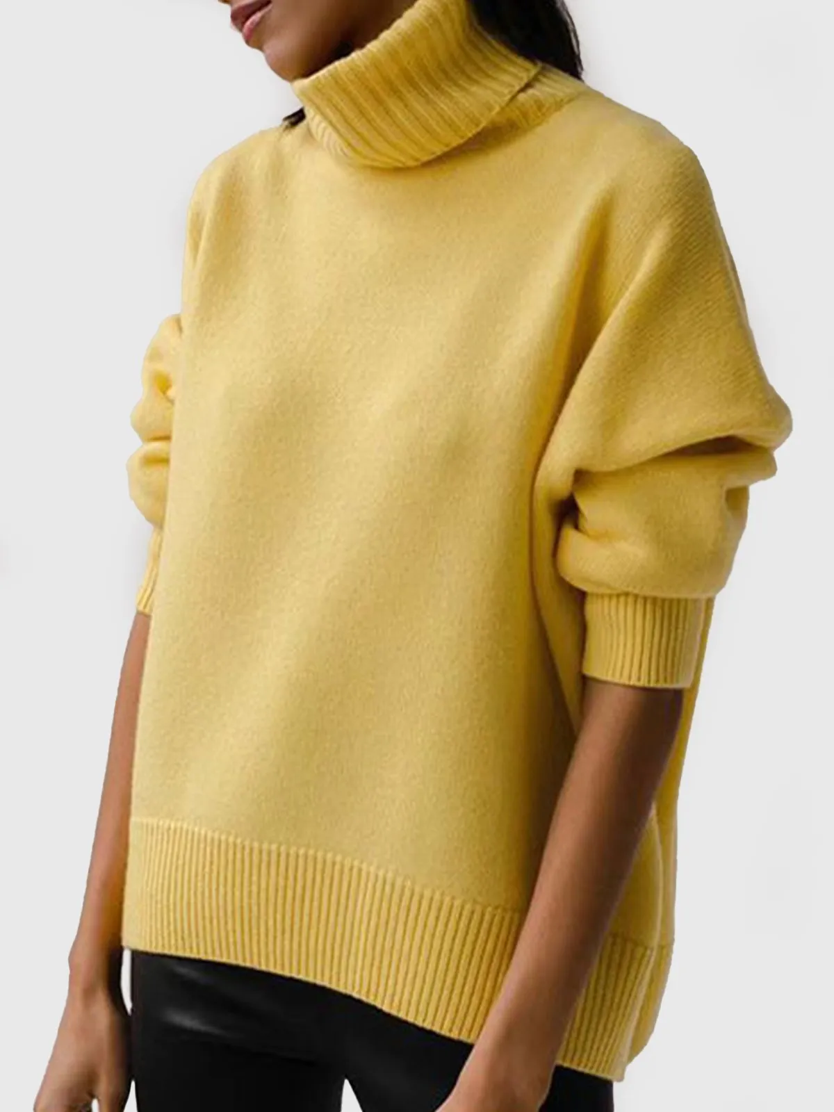 Thickened knitted sweater Loose turtleneck Pullover