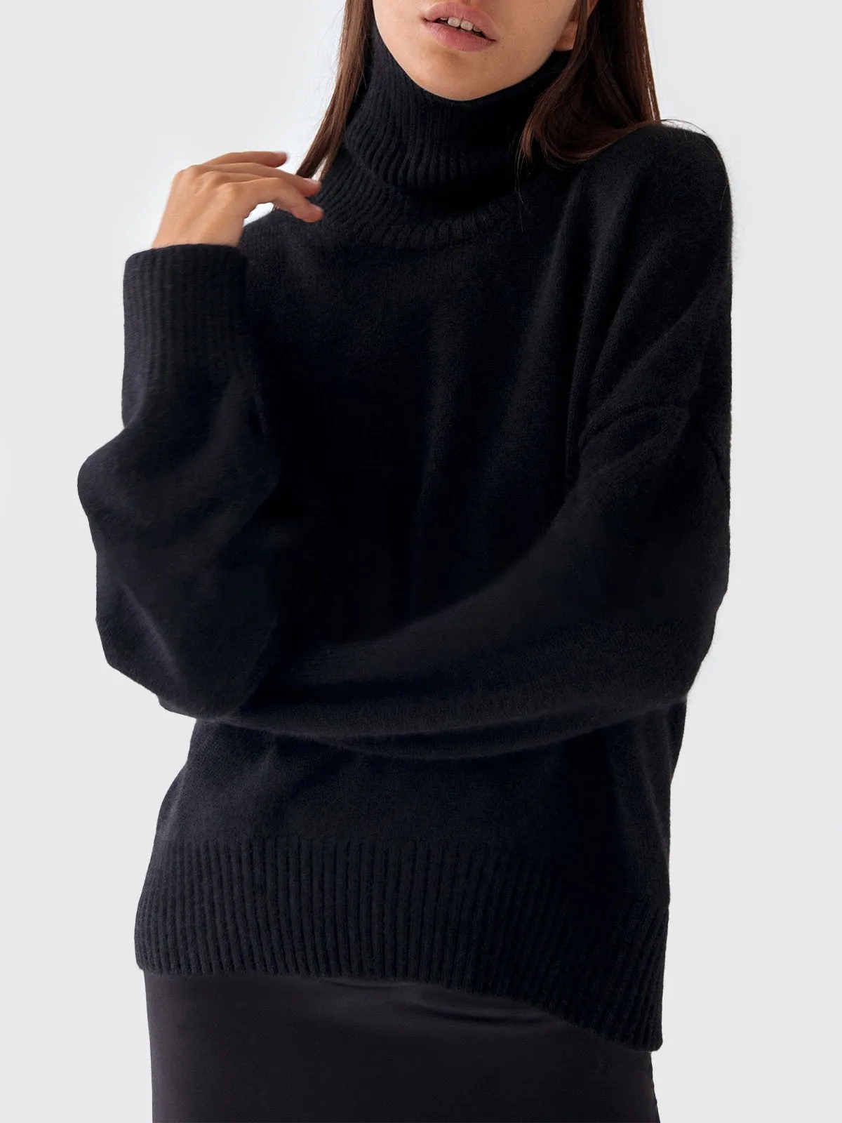 Thickened knitted sweater Loose turtleneck Pullover