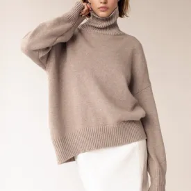 Thickened knitted sweater Loose turtleneck Pullover