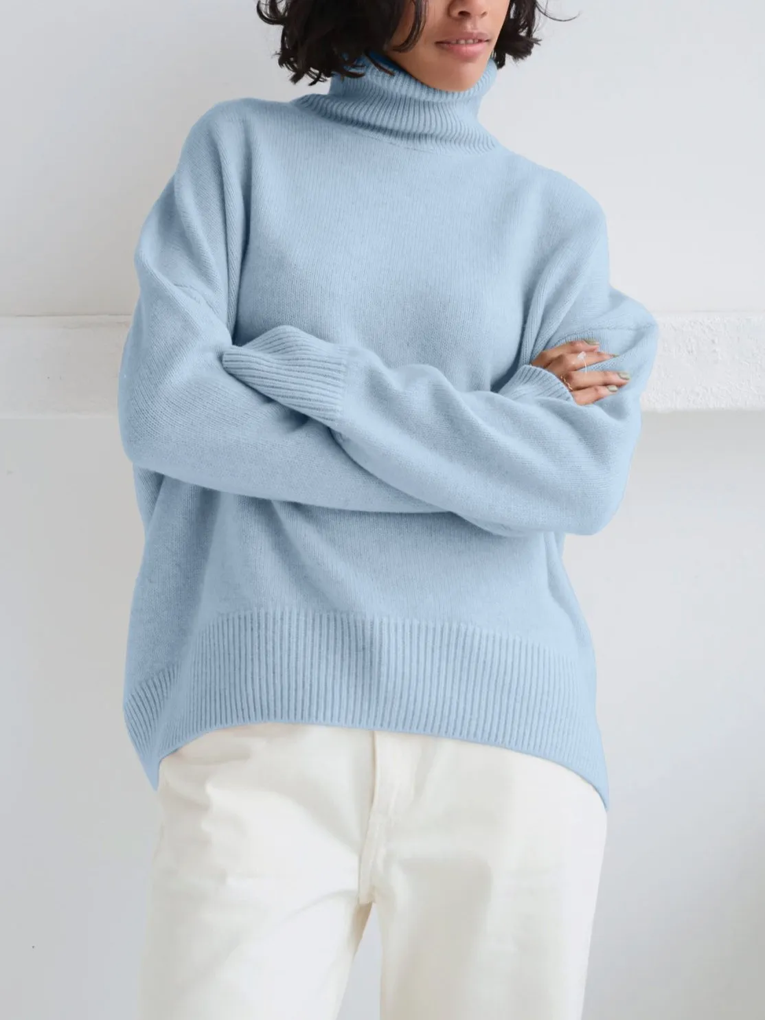 Thickened knitted sweater Loose turtleneck Pullover
