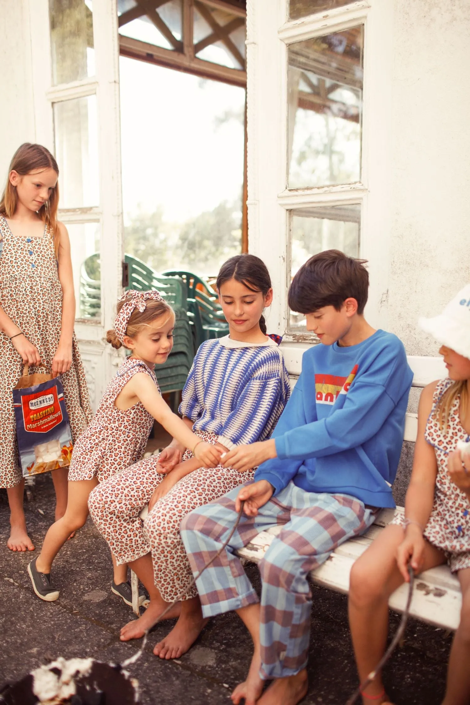 Unisex Trousers in Blue Checkered