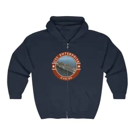 USS Enterprise CNV-80 United States Ships POD Unisex Heavy Blend Full Zip Hooded Sweatshirt