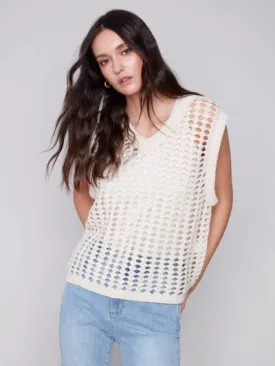 V Neck Crochet Top