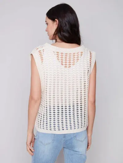 V Neck Crochet Top