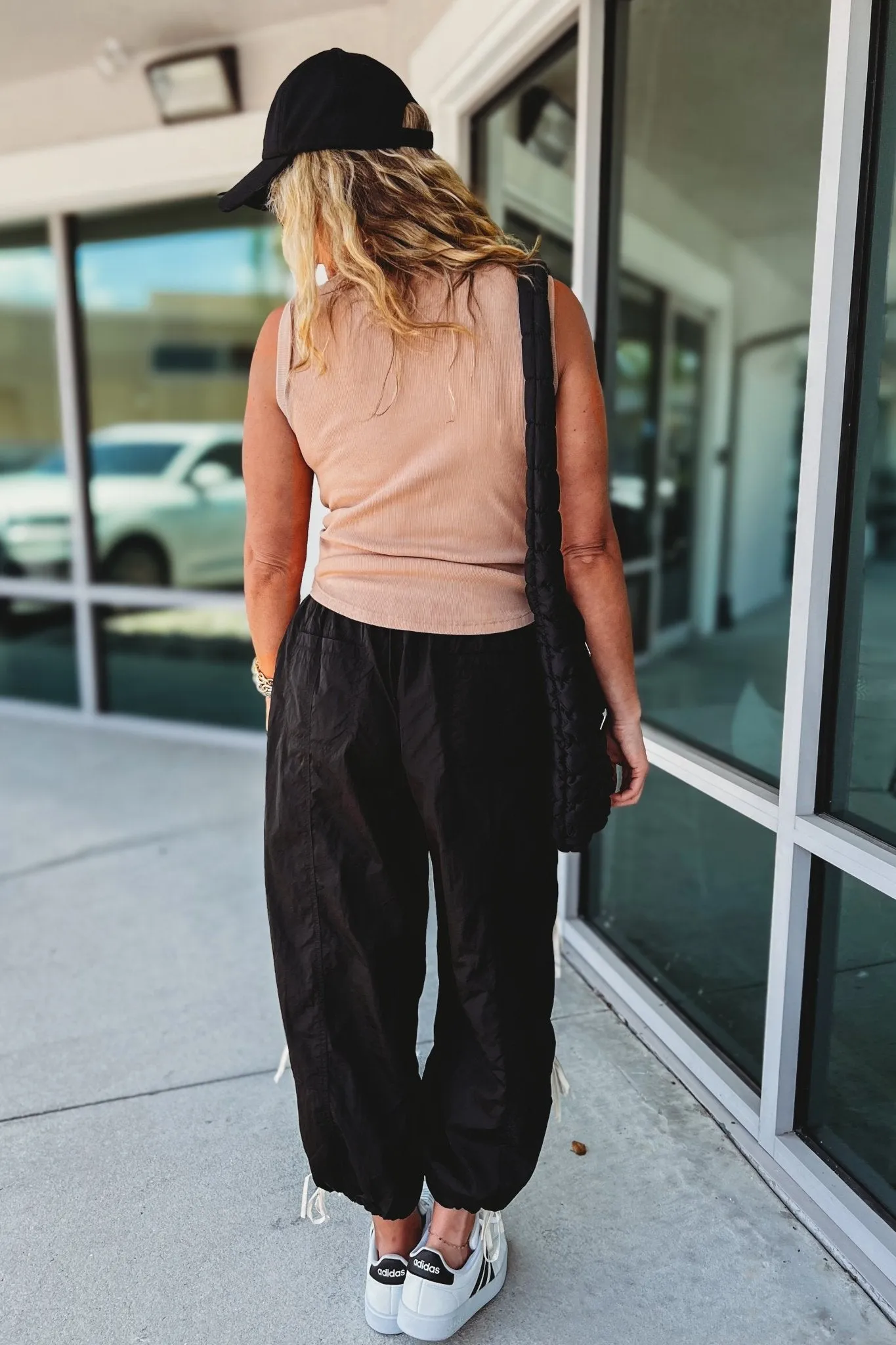 Varsity Flair Side Bow Black Windbreaker Pants
