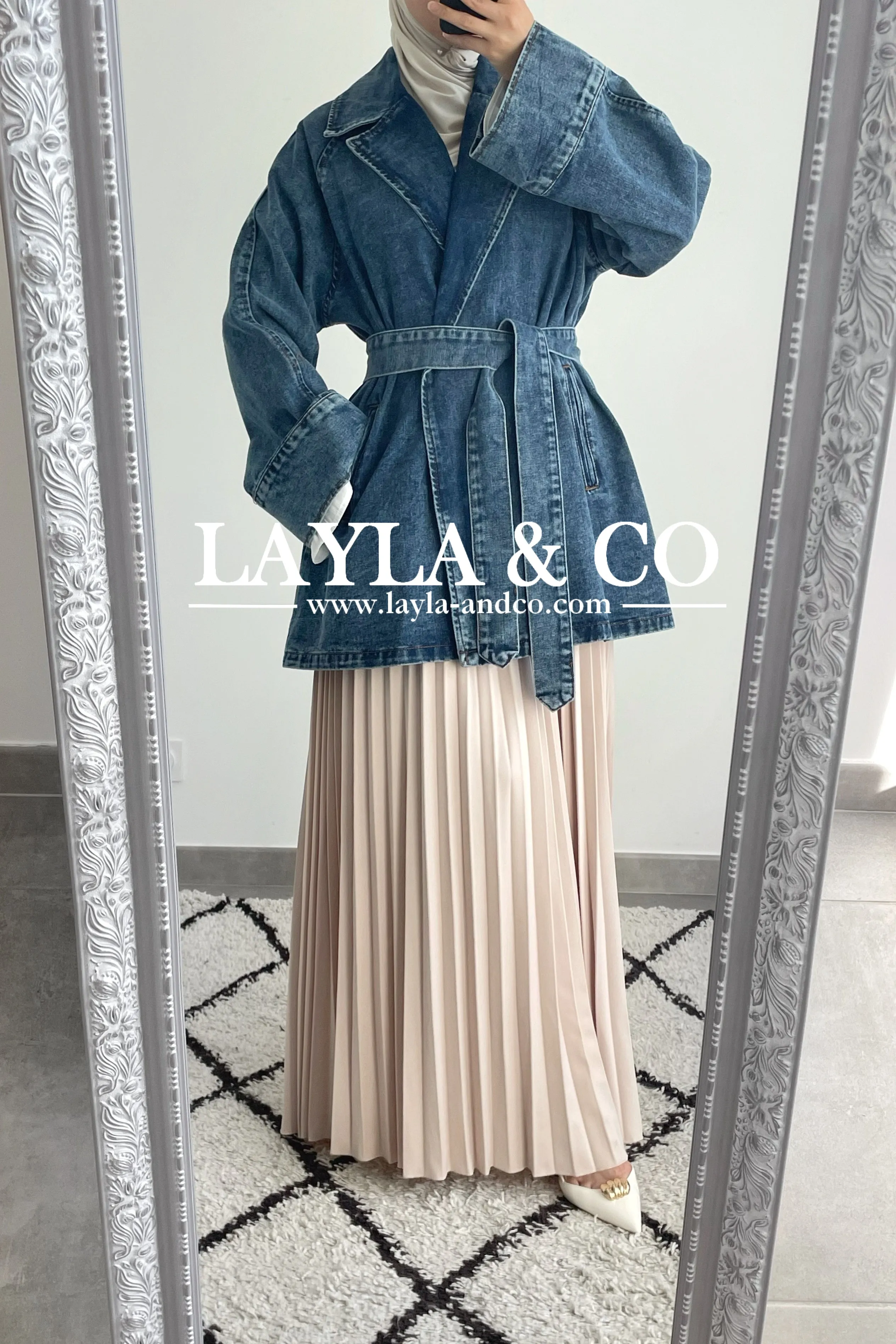 Veste trench en jean