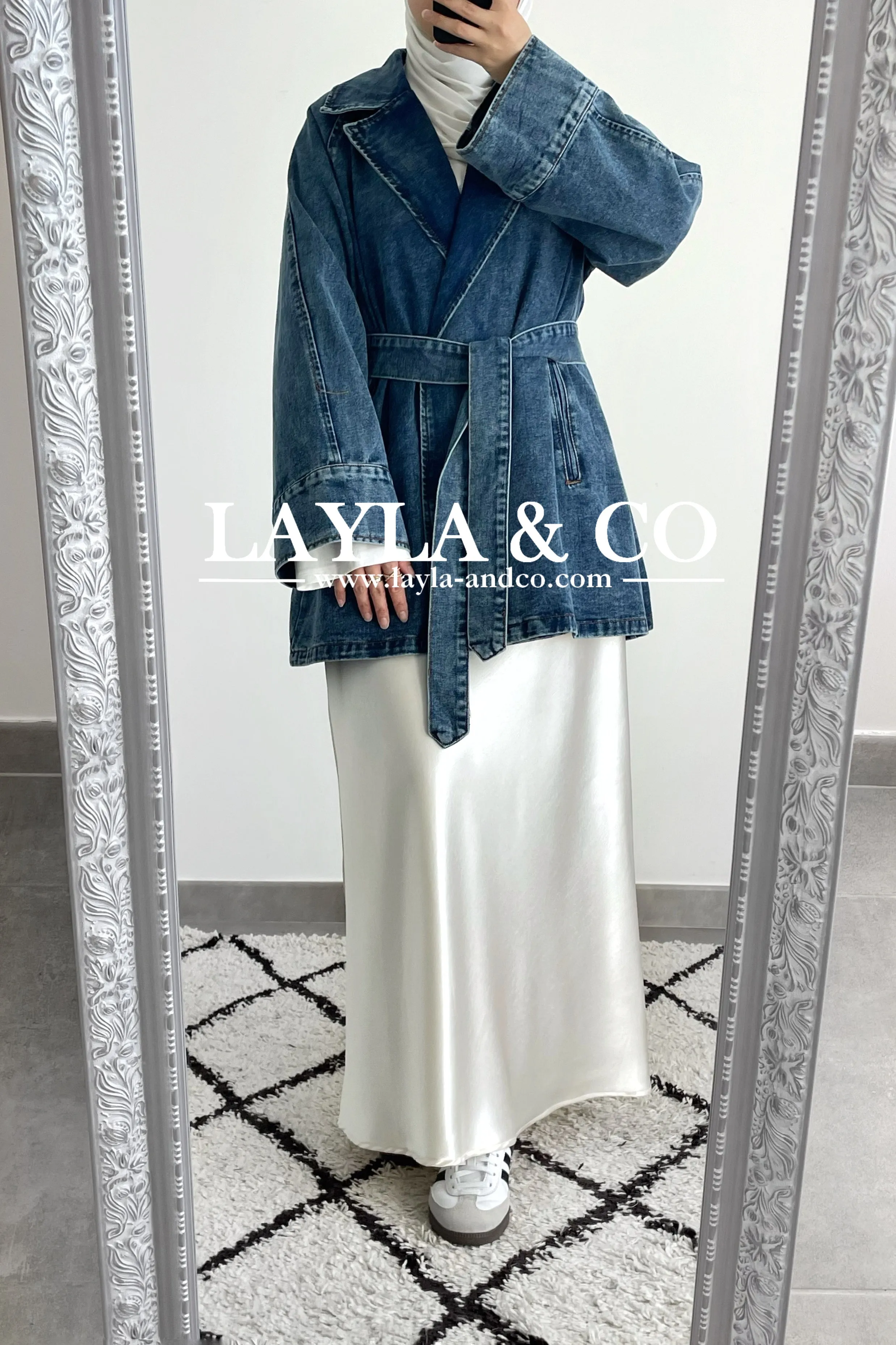 Veste trench en jean