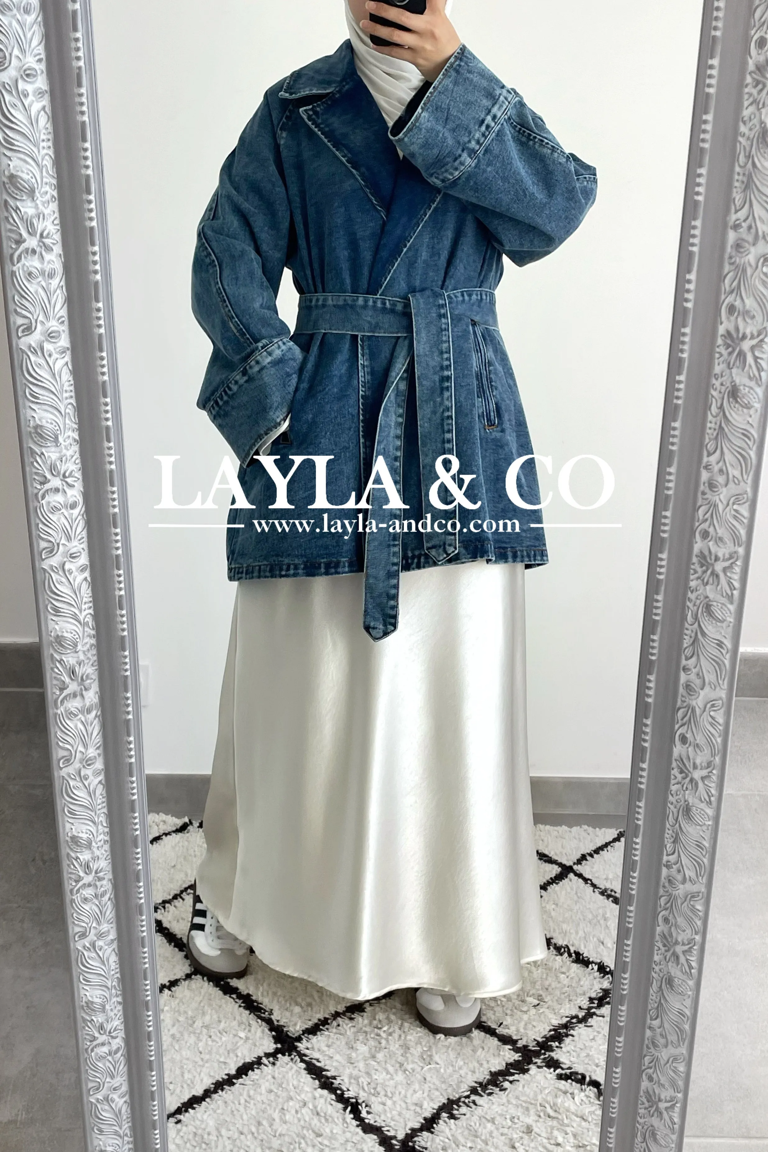 Veste trench en jean