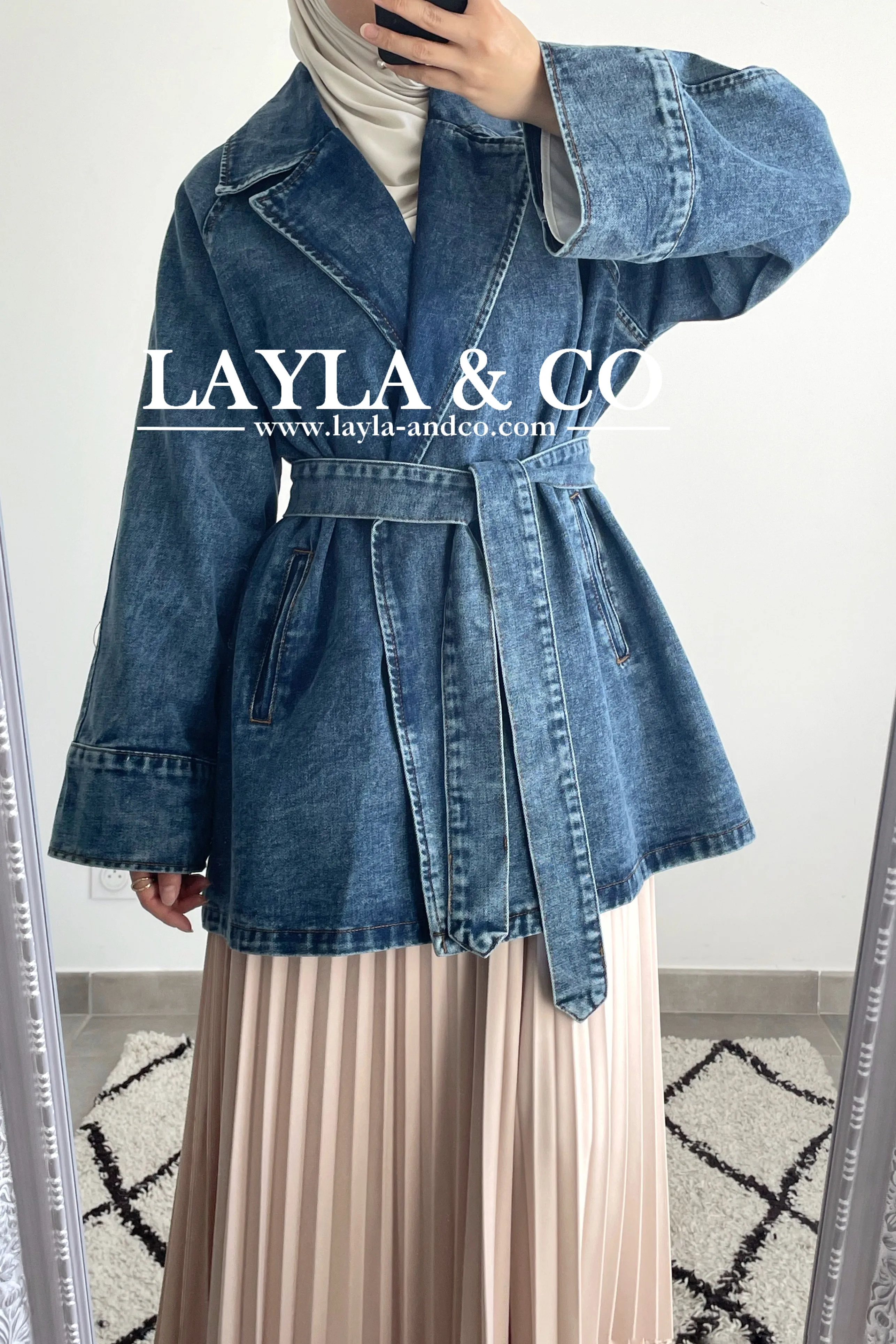Veste trench en jean