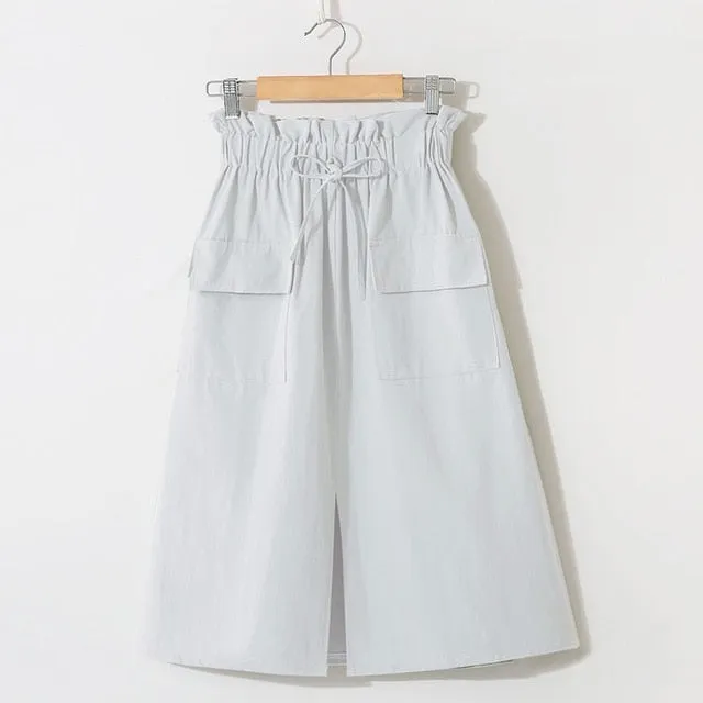 Vintage High Waist Midi Skirt