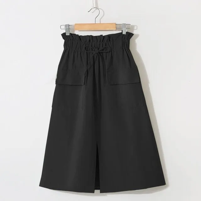 Vintage High Waist Midi Skirt