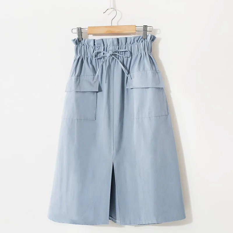 Vintage High Waist Midi Skirt