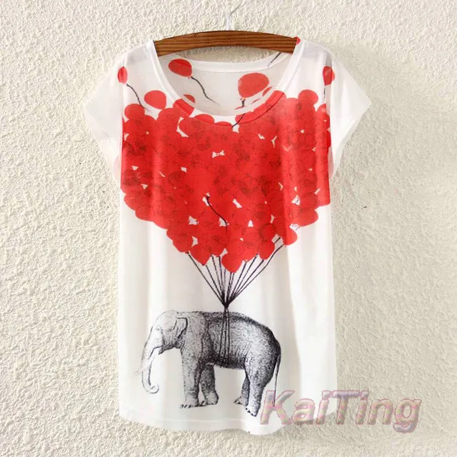 Vintage Spring Animal Printed Tees
