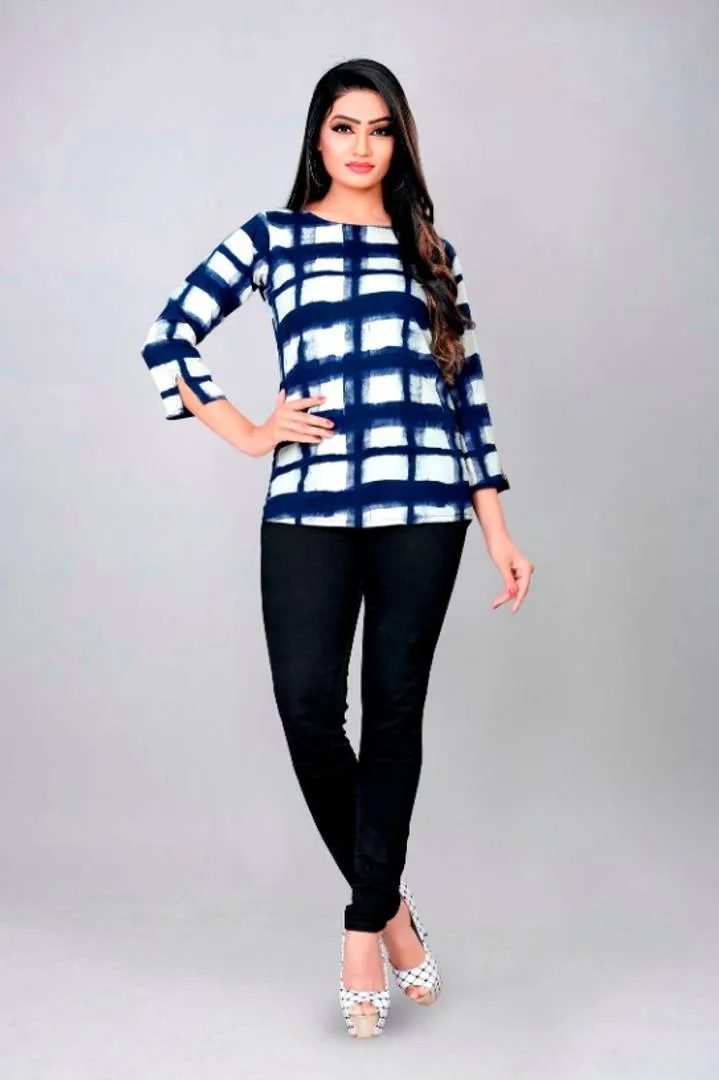 Women's Printed American Crepe Top For Daily Wear Casual Women/Girls Tops