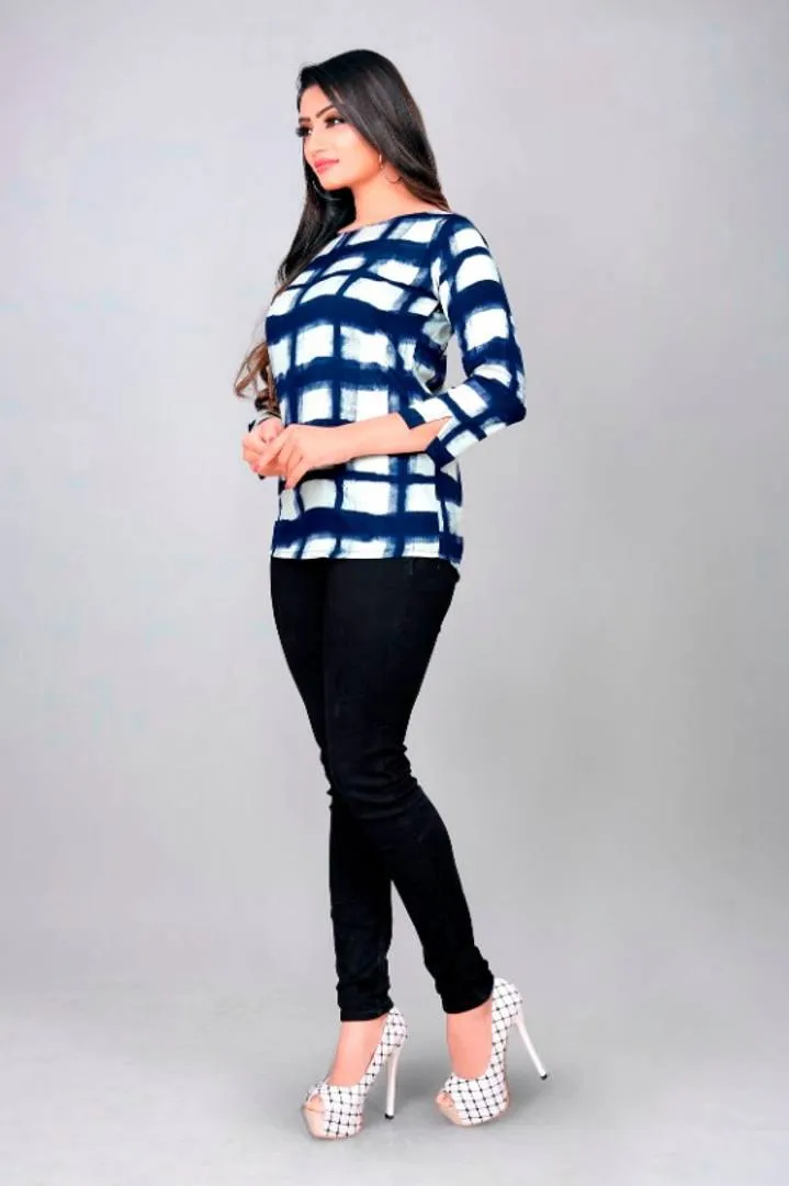 Women's Printed American Crepe Top For Daily Wear Casual Women/Girls Tops