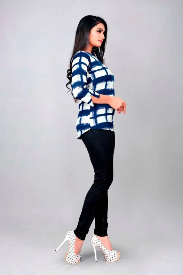Women's Printed American Crepe Top For Daily Wear Casual Women/Girls Tops