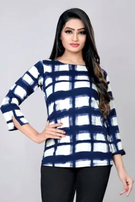 Women's Printed American Crepe Top For Daily Wear Casual Women/Girls Tops