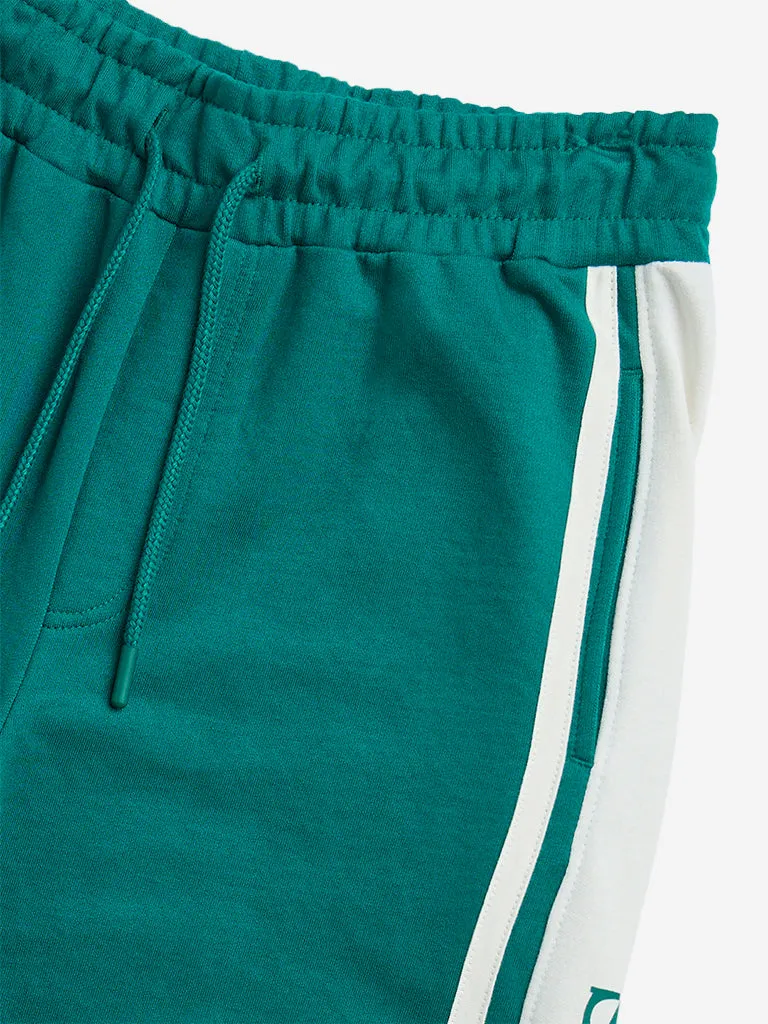 Y&F Kids Green Mid-Rise Cotton-Blend Track Pants