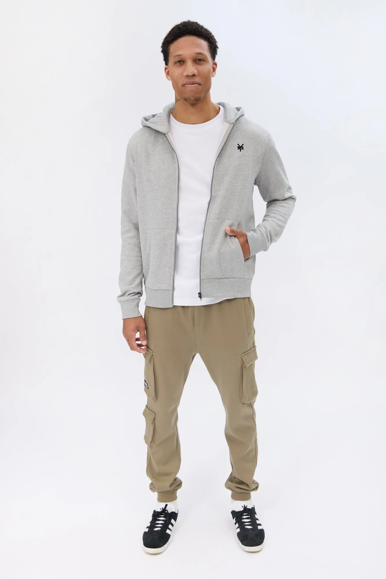 Zoo York Mens Embroidered Logo Zip-Up Hoodie